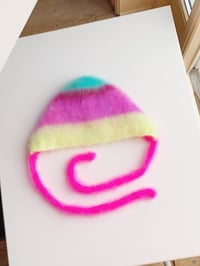 Image 5 of Sofie and Iris Turqouise, Bordeaux, Purple, Pastel Neon Yellow and Hot Pink Blurry Bonnet