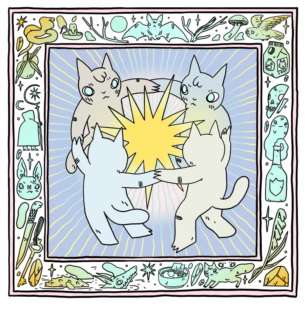 Image of Cats Dancing Around Star Mini-Poster