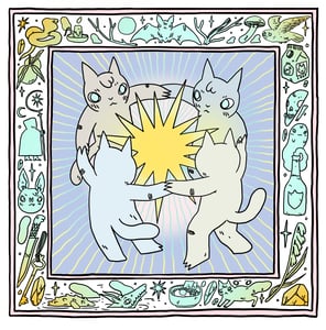 Image of Cats Dancing Around Star Mini-Poster