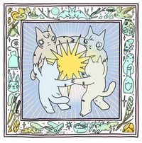 Image 2 of Cats Dancing Around Star Mini-Poster