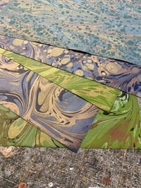 Image 2 of 5 x Marbled Book-cloth pieces // Includes some seconds 