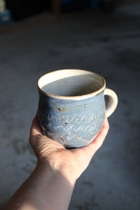 Image 3 of Wavy slipped mug 