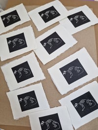 Image 2 of A6 'Buried' linocut print (rat) [20]