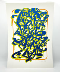 Image 1 of Graffiti Alphabet - Blue - Signed and embossed Fine Art Print 