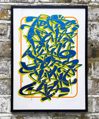 Image 4 of Graffiti Alphabet - Blue - Signed and embossed Fine Art Print 