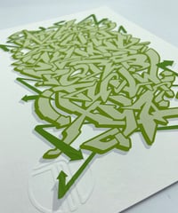 Image 2 of Graffiti Alphabet - Green - Signed and embossed Fine Art Print 