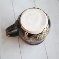 Image 10 of Handmade Mug with Dripping Earthy Brown and Melting Marshmallow Glaze, Made in USA