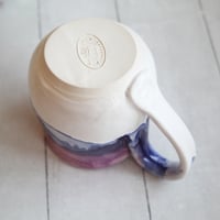 Image 10 of Purple and White Artful Mug, 15 Ounce, Handmade Pottery Cup, Made in USA