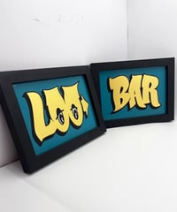 Image 3 of Bar & Loo - Framed Reverse Painted and Gold Gilded Glass