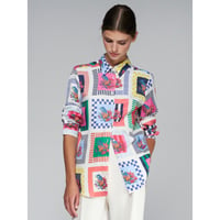 Image 1 of CAMISA CUADROS Y FLORES