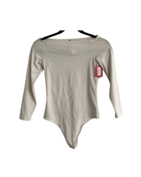 SPANX CREAM RIBBED BODYSUIT (S)
