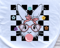 BLACK CHECKERED BUNNY BUBBLE