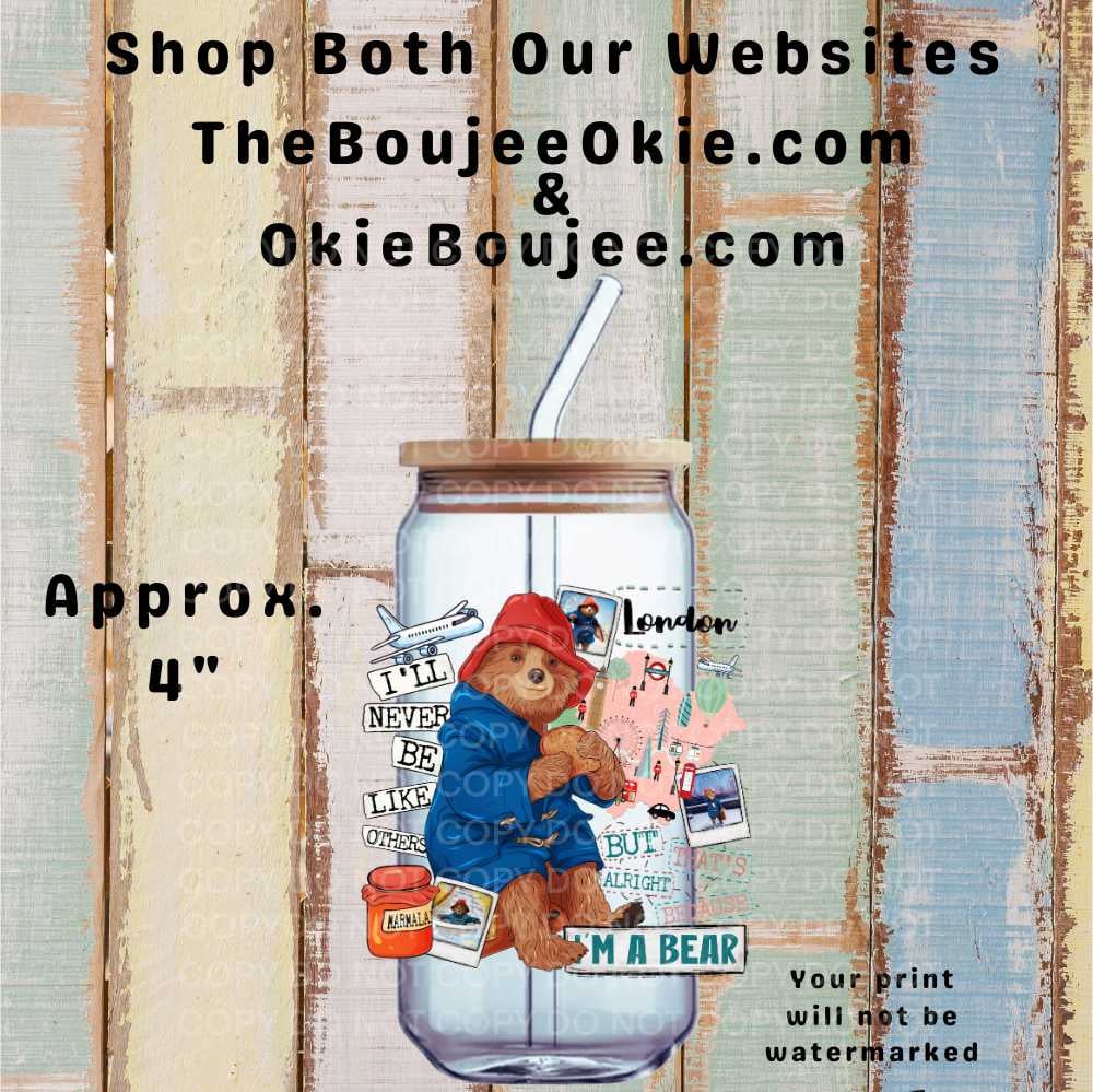 Image of Paddington Bear Double Sided Uv Dtf Decal T14