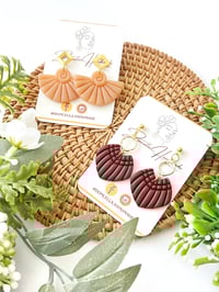 Image 2 of Peach and Burgundy Earrings
