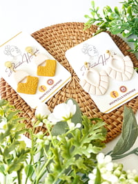 White and Yellow Earrings