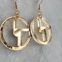 Image 1 of Gold Mirror Disco Biscuits Earrings