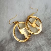 Image 2 of Gold Mirror Disco Biscuits Earrings