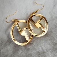 Image 3 of Gold Mirror Disco Biscuits Earrings