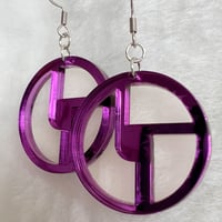 Image 3 of Purple Mirror Disco Biscuits Earrings