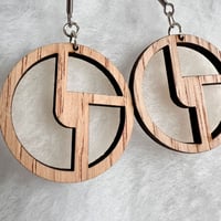 Image 1 of Wood Disco Biscuits Earrings