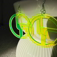Image 1 of Neon Yellow Disco Biscuits Earrings