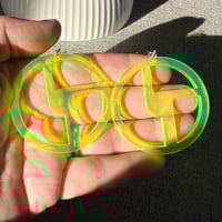 Image 3 of Neon Yellow Disco Biscuits Earrings
