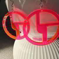 Image 1 of Neon Pink Disco Biscuits Earrings