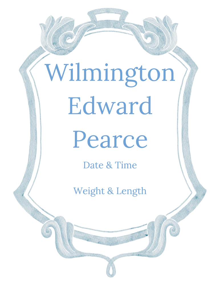 Image of Birth Announcement (Blue Color Palette)