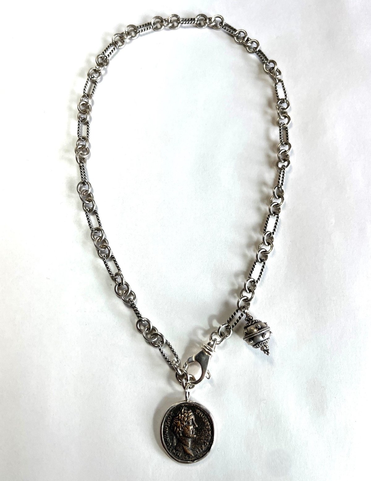 Reproduction Roman Coin on Sterling Chain