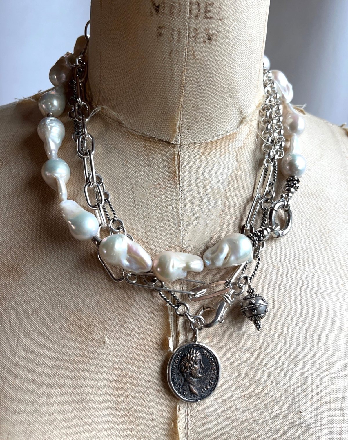 Reproduction Roman Coin on Sterling Chain