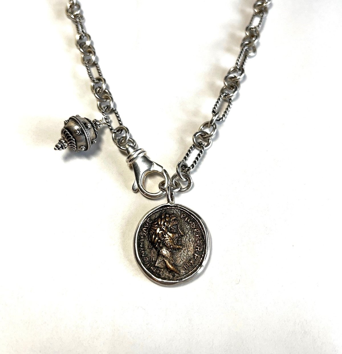 Reproduction Roman Coin on Sterling Chain