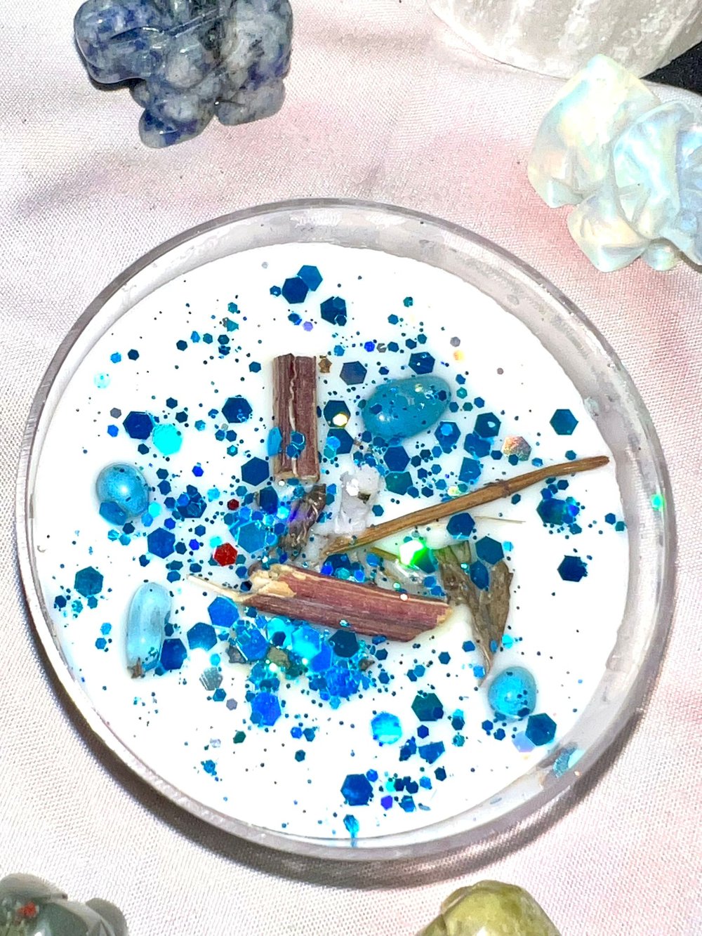 Image of BLUE Manifestation Candle Large Tea Light