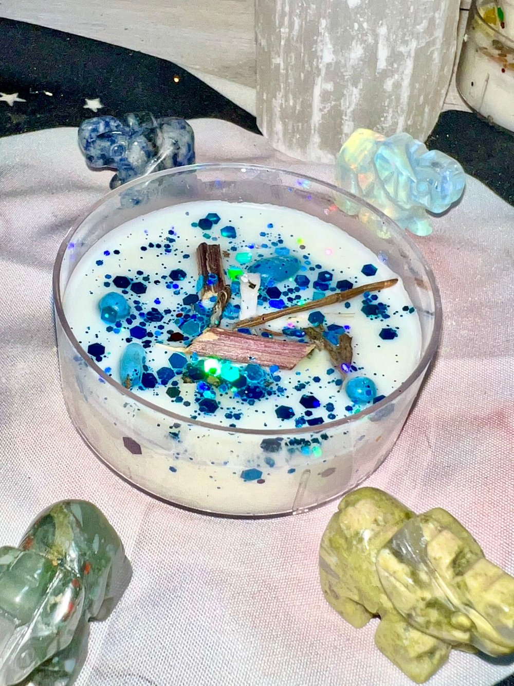 Image of BLUE Manifestation Candle Large Tea Light