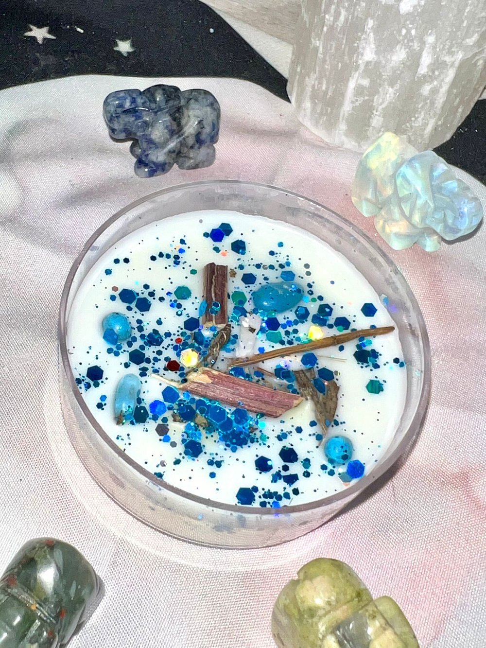 Image of BLUE Manifestation Candle Large Tea Light