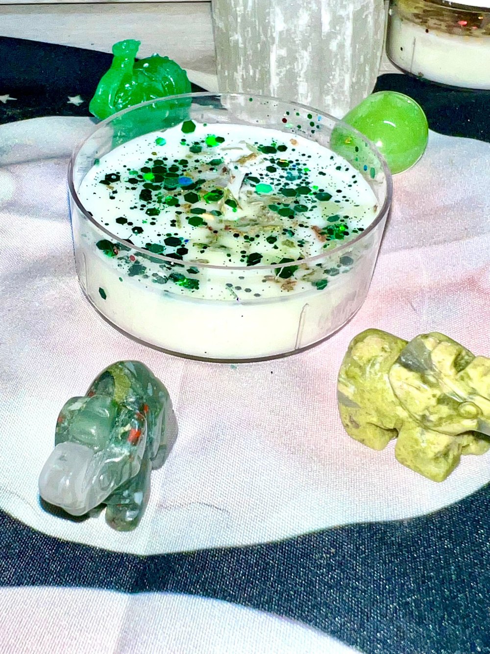 Image of GREEN-Manifestation Candle Large Tea Light