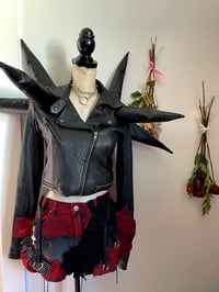 Image 2 of Unisex Spiked crop leather jacket 