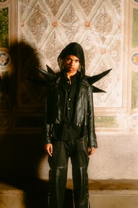 Image 1 of Unisex Spiked crop leather jacket 