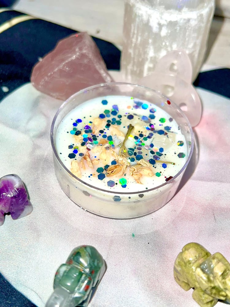 Image of WHITE-Manifestation Candle Large Tea Light