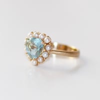 Image 3 of Victorian Aquamarine Heart Ring