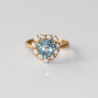 Image 1 of Victorian Aquamarine Heart Ring