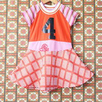 Image 4 of orange vintage HAPPY 4TH BIRTHDAY 4T FOUR 4 FOURTH BDAY short sleeve courtneycourtney dress twirly