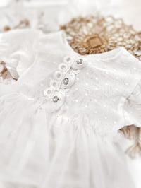 Image 3 of Newborn girls body-dress for photoshoots | Bessie | white