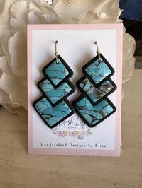 Image 3 of Bezel Turquoise Earrings