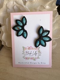 Image 4 of Bezel Turquoise Earrings