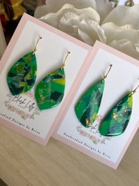 Image 1 of Green Mosaic Dangles