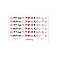 Image 2 of RED BASEBALL STITCH NAIL DECALS 