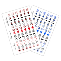 Image 2 of BLUE & RED STITCH BASEBALL NAIL DECALS 