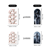 Image 3 of PERSONALIZED CUSTOM BASEBALL NAIL DECALS 