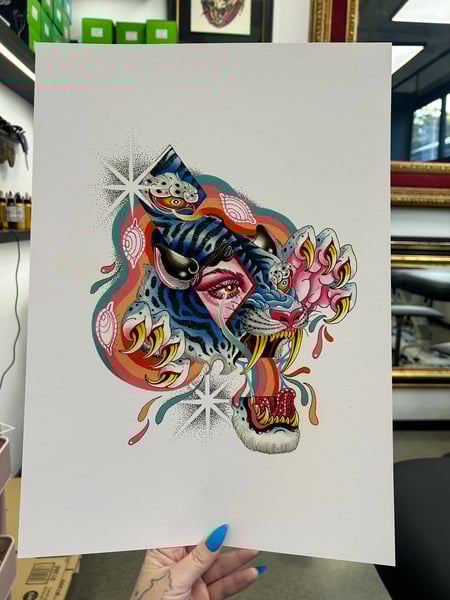 Image of Trippy Tiger A3 Print