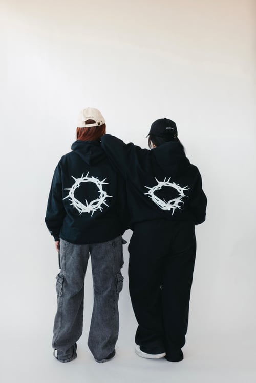Image of CROWN OF THORNS HOODIE (BLACK) I UNISEX